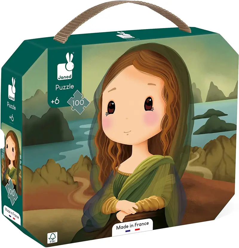 Puzle de da vinci - mona lisa, juego de destreza - janod j02579