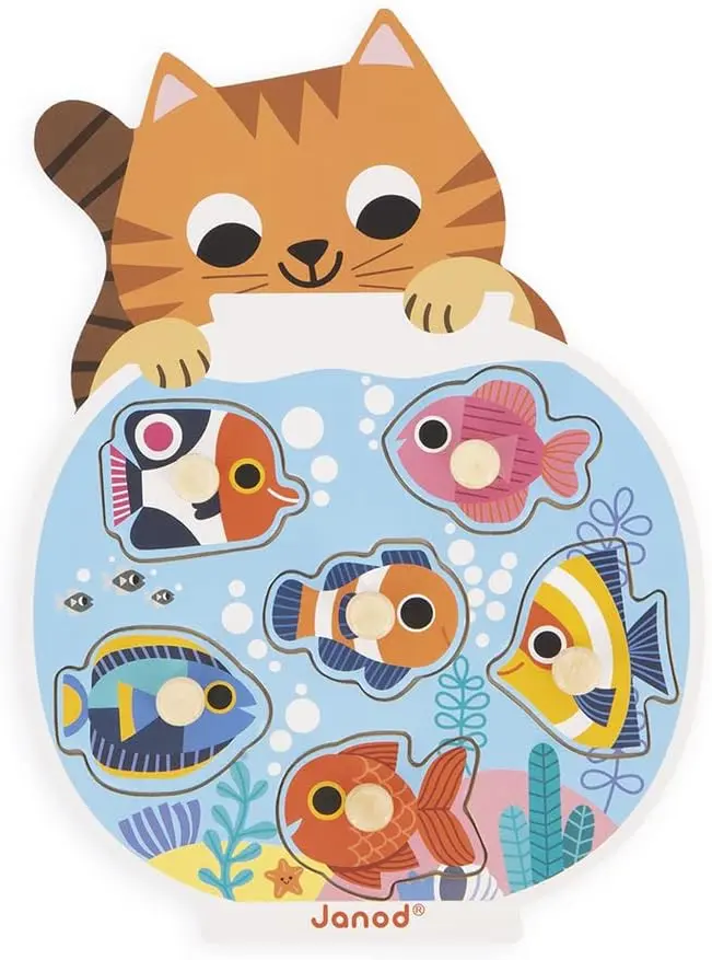 Puzle de madera acuario - mi primera infancia - 6 piezas - janod j07109