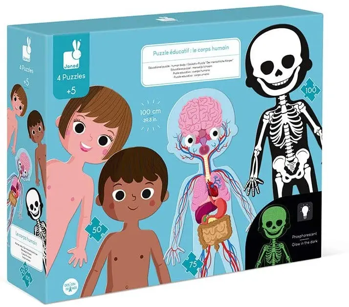 Puzle educativo cuerpo humano 50,75,100 pz- janod