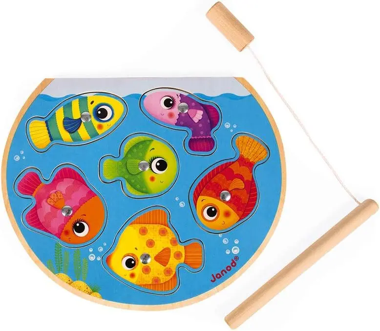 Puzle magnético / juego de pesca speedy fish de madera - janod j07088