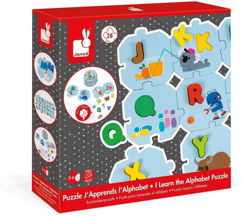Puzle para aprender el abecedario en frances - janod j02707