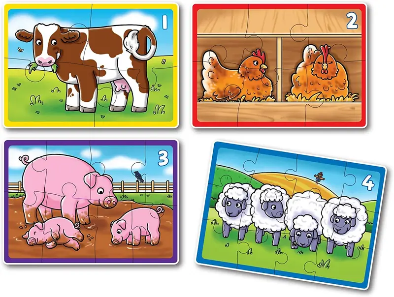 Puzle progresivo la granja 4 en una caja - orchard toys
