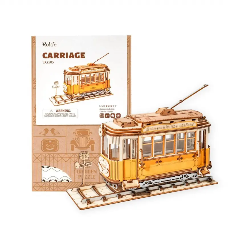 Puzzle 3D de madera Rolife - Tramcar