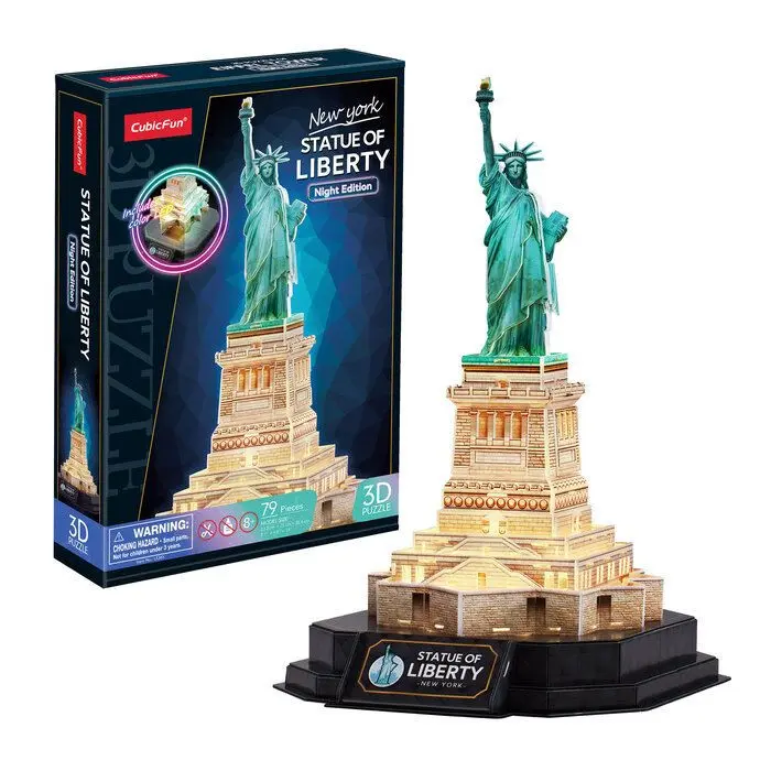 Puzzle 3d estatua de la libertad led night edition - worldbrands mn803416