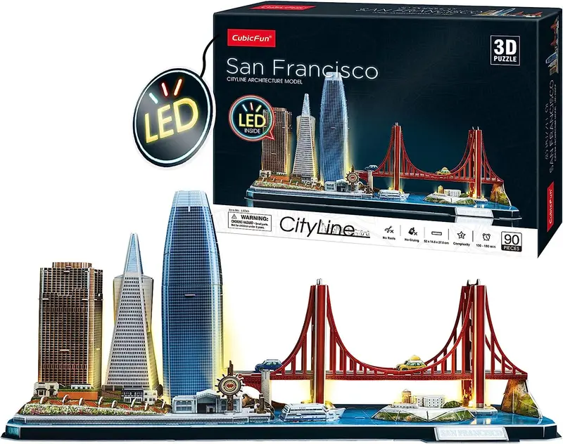 Puzzle 3d san francisco led cityline - worldbrands l524h