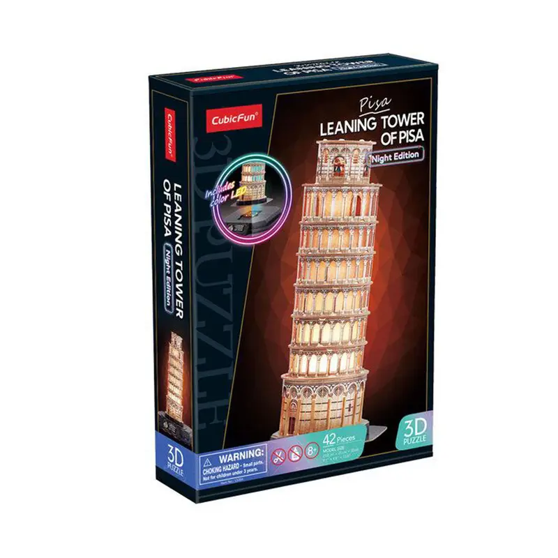 Puzzle 3d torre de pisa led night edition - worldbrands mn803415
