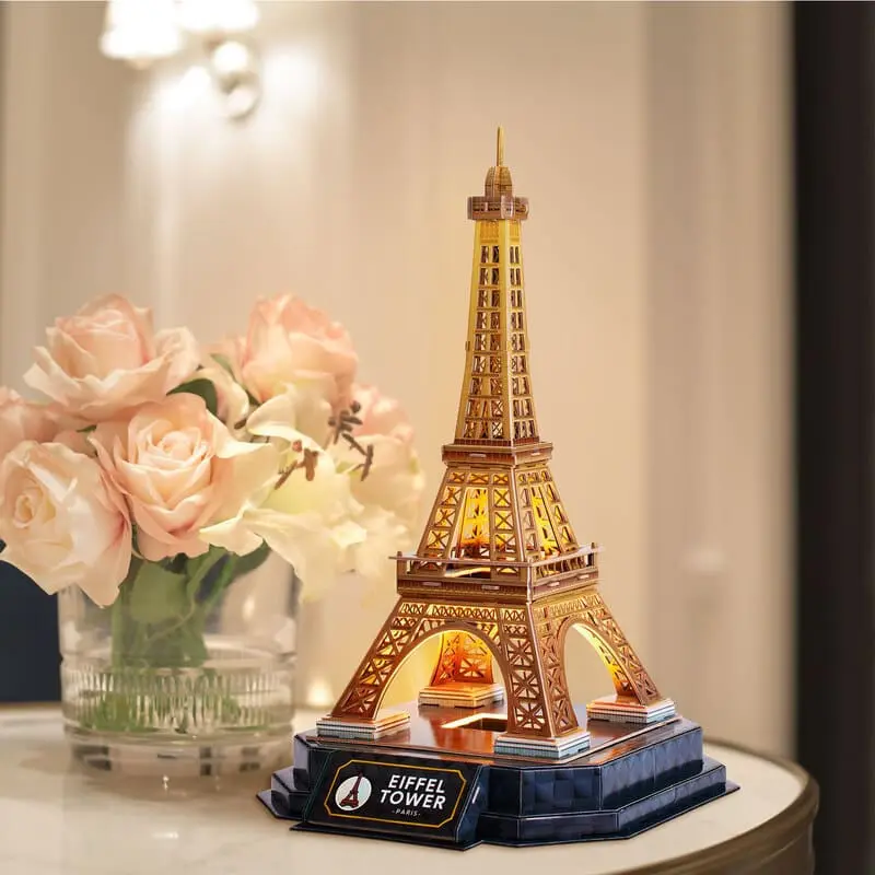 Puzzle 3D Torre Eiffel LED Night Edition Worldbrands | 51 Piezas | +8 Años