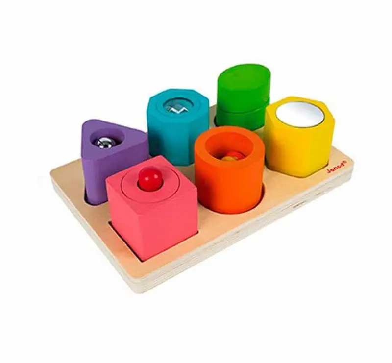 Puzzle 6 figuras de madera sensoriales Janod