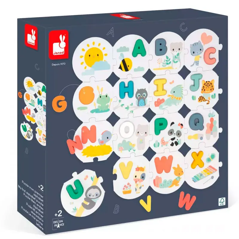 Puzzle Abecedario Madera 28 Piezas | Janod 2-6 Años