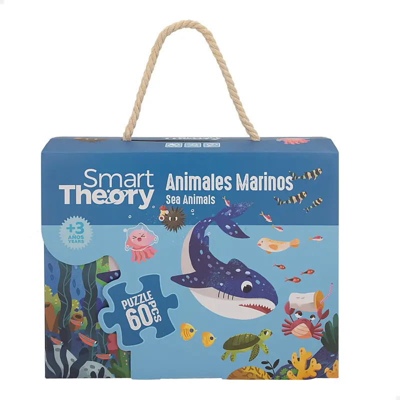 Puzzle animales marinos y contaminación 60 piezas grandes Smart Theory