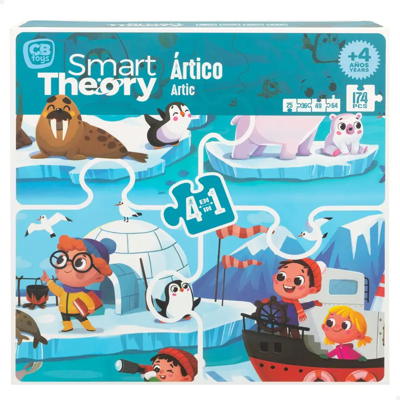 Puzzle ártico panorámico 4 en 1 de 174 piezas grandes Smart Theory