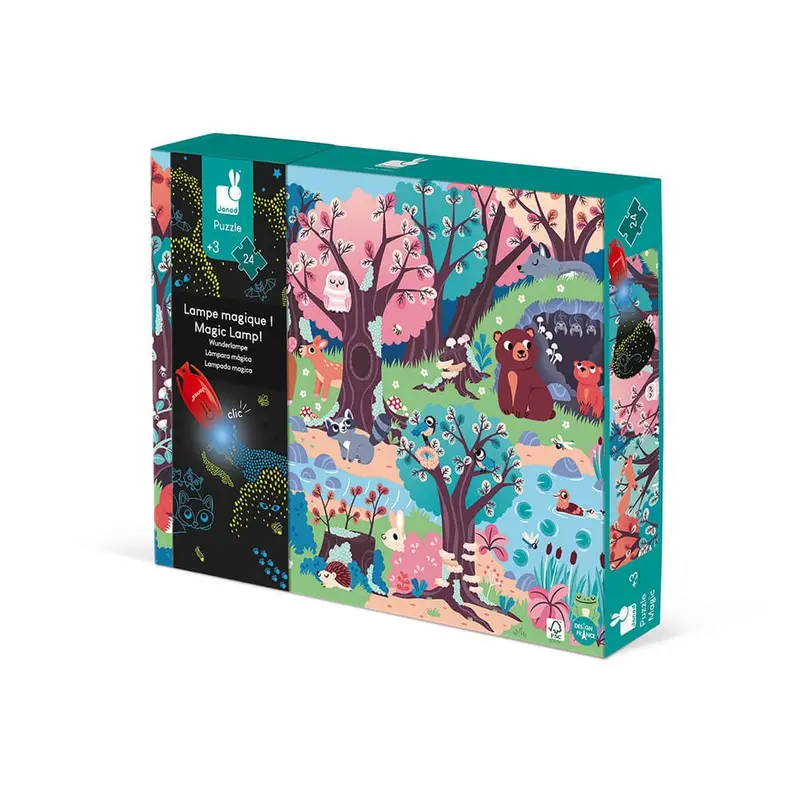 Puzzle de 24 piezas el bosque mágico - janod j02653