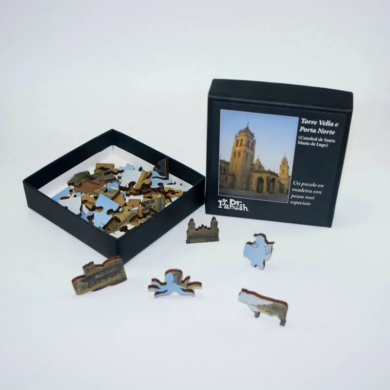 PUZZLE de MADERA Torre Vella e Porta Norte (Catedral de Santa María de Lugo)
