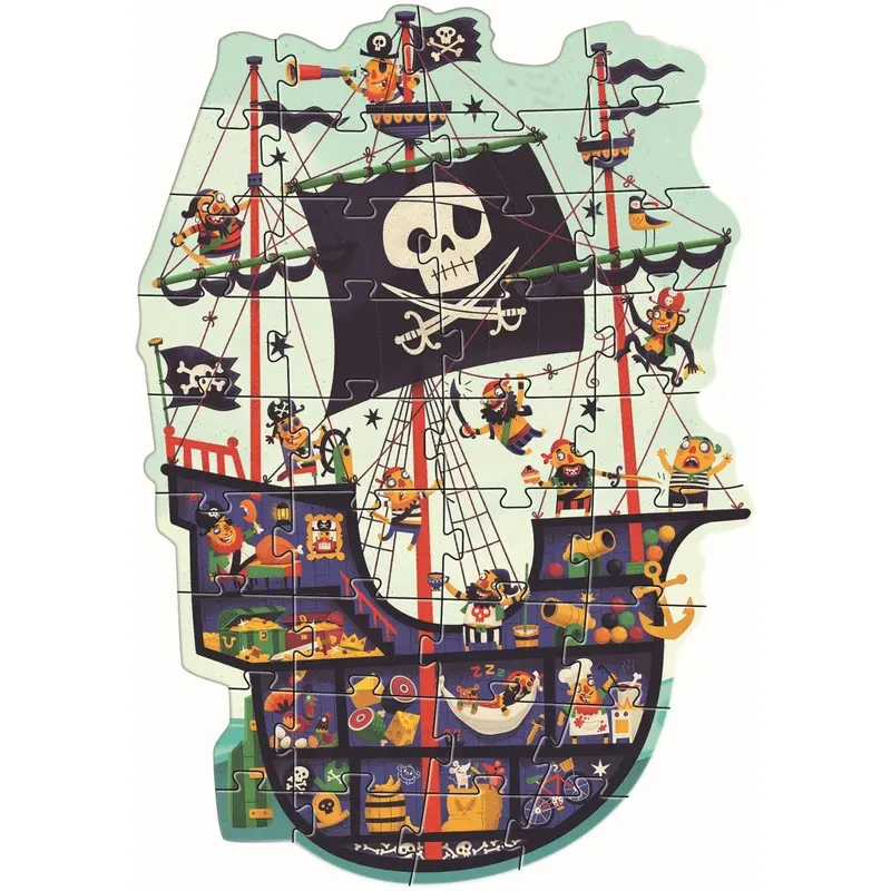Puzzle Gigante El Barco Pirata 36 Piezas - Djeco 37129