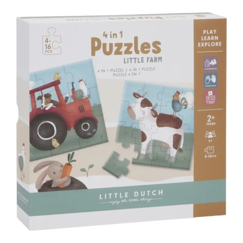 Puzzle Granja 4 en 1 de Little Dutch