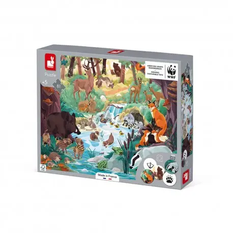 Puzzle Huellas de Animales - 81 Piezas - Janod J08628