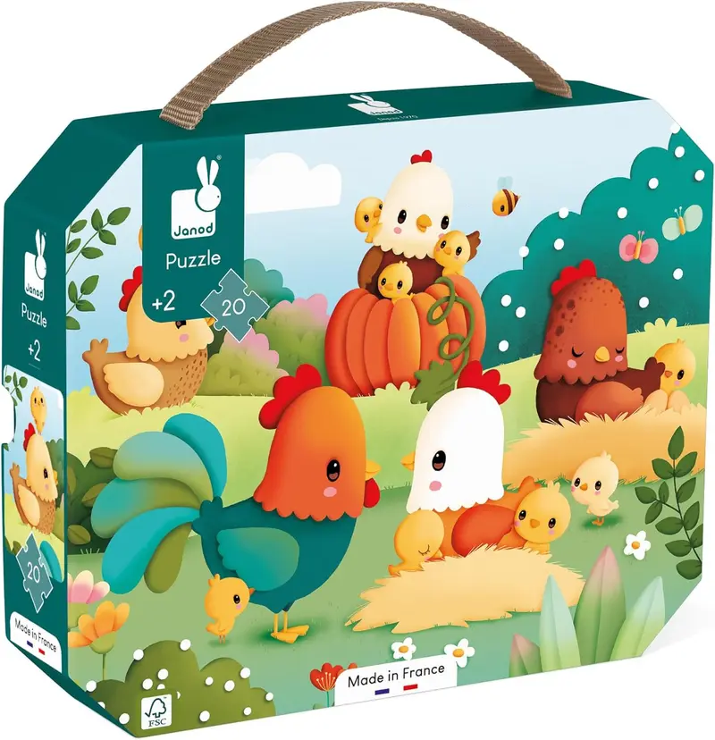 Puzzle infantil bienvenidos al corral 20 piezas - janod 03320
