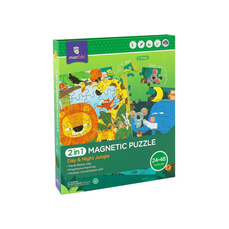 Puzzle Magnético 2 en 1 Jungla Día y Noche mierEdu ME183