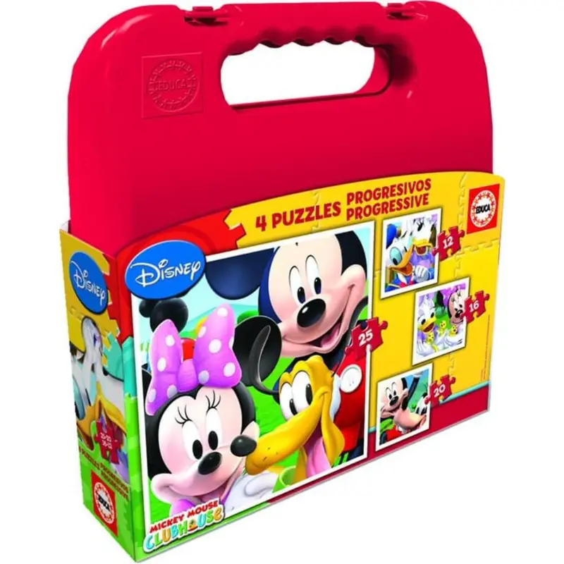 Puzzle maleta Mickey 4 progresivos Educa