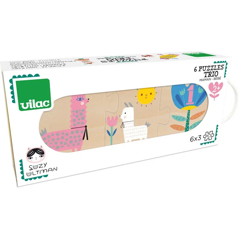 Puzzle Mamá y Bebé de Madera Vilac | 6 Rompecabezas | +2 Años