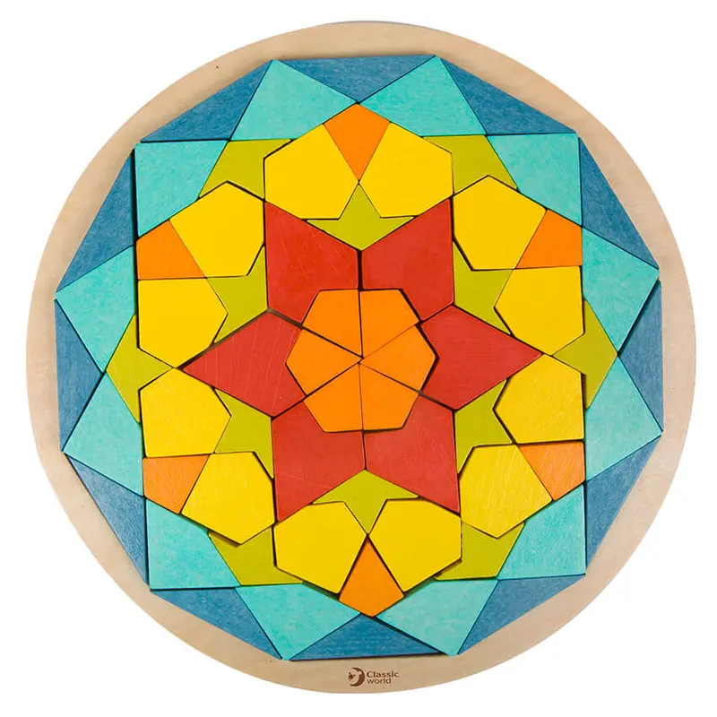 Puzzle Mandala de madera Arcoíris