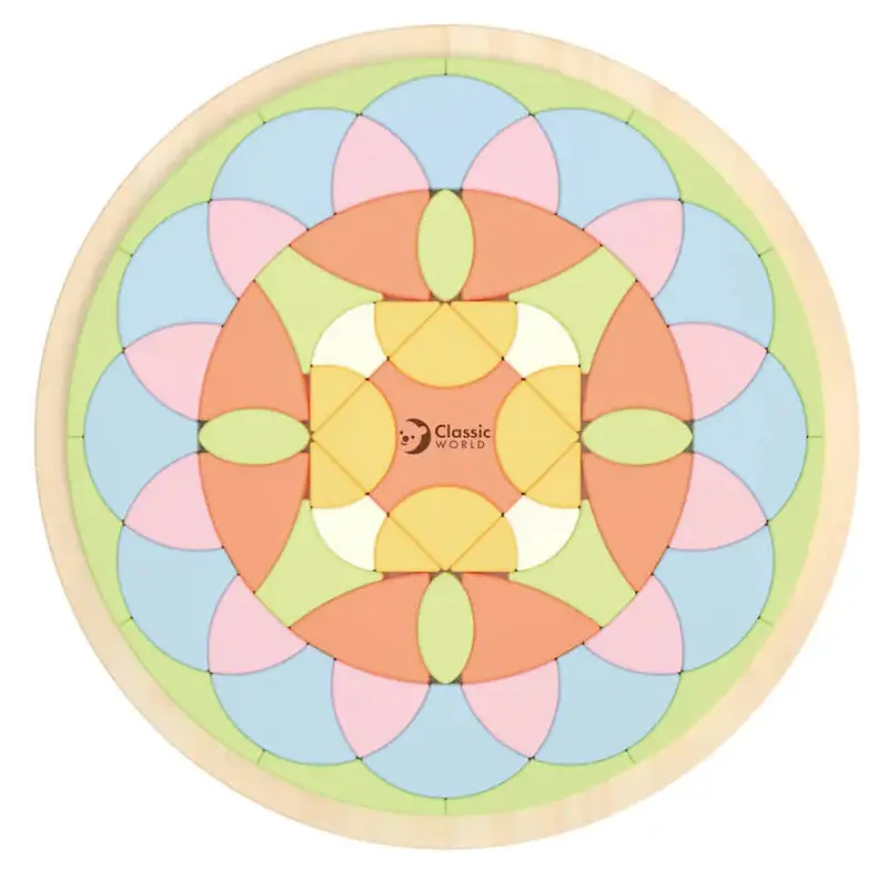 Puzzle Mandala de madera Pastel