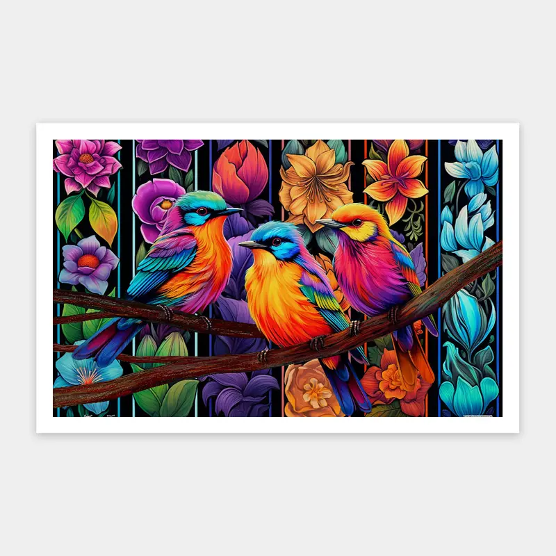 Puzzle PieceRelax - Bigelow Ilustrations - Colors Carnival - Kingsfisher Among Flowers. 1000 piezas