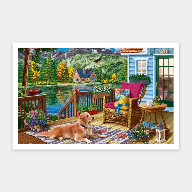 Puzzle PieceRelax - Image World - Terrace Near the Mountain Lake. 1000 piezas