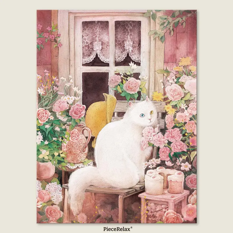 Puzzle PieceRelax - Jina - A Cat in the Rose Garden. 1008 piezas