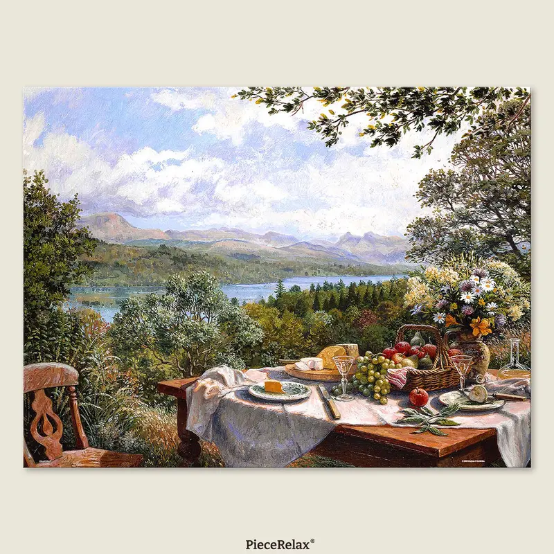 Puzzle PieceRelax - Stephen Darbishire - Summer Lunch Overlooking The Lake. 1008 piezas