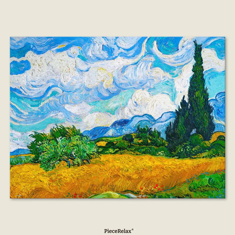 Puzzle PieceRelax - Vincent Van Gogh - Wheat Field with Cypresses. 1008 piezas