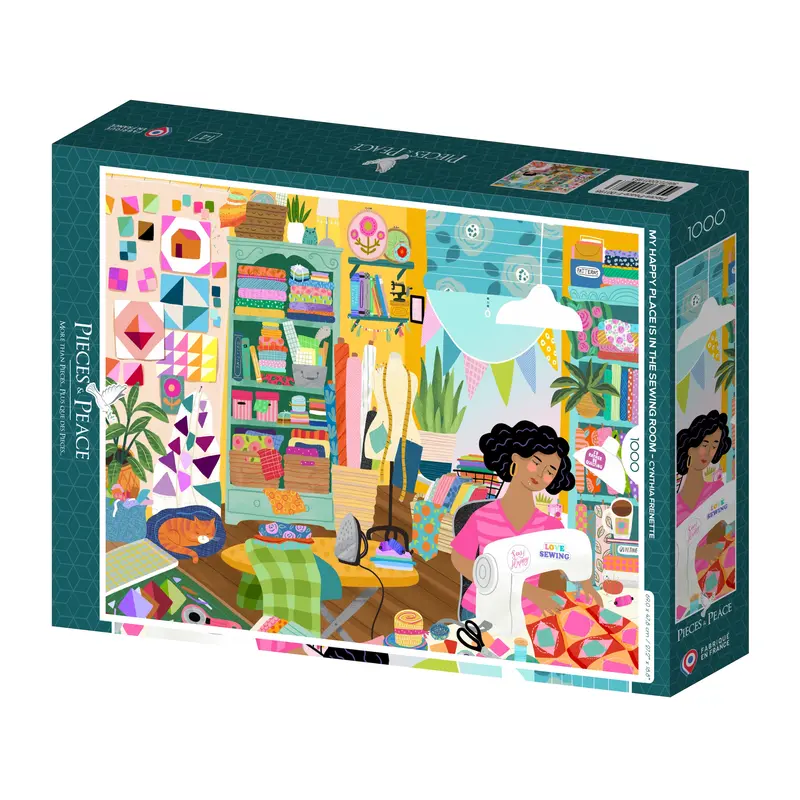 Puzzle Pieces & Peace - My Happy Place is in the Sewing Room. 1000 piezas