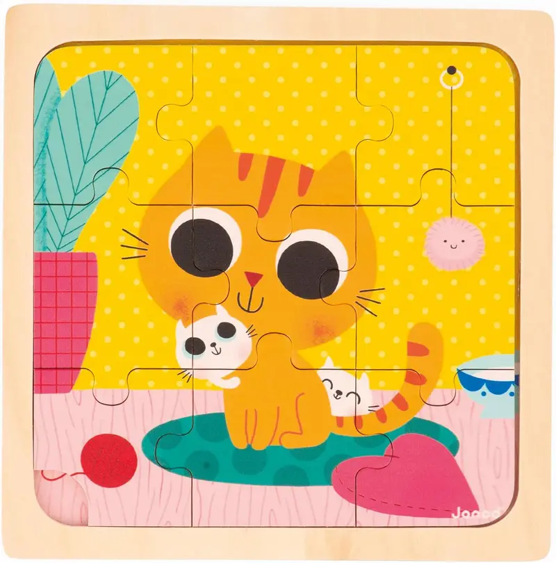 Puzzle primera infancia el gato peanut 9 piezas - janod 07111