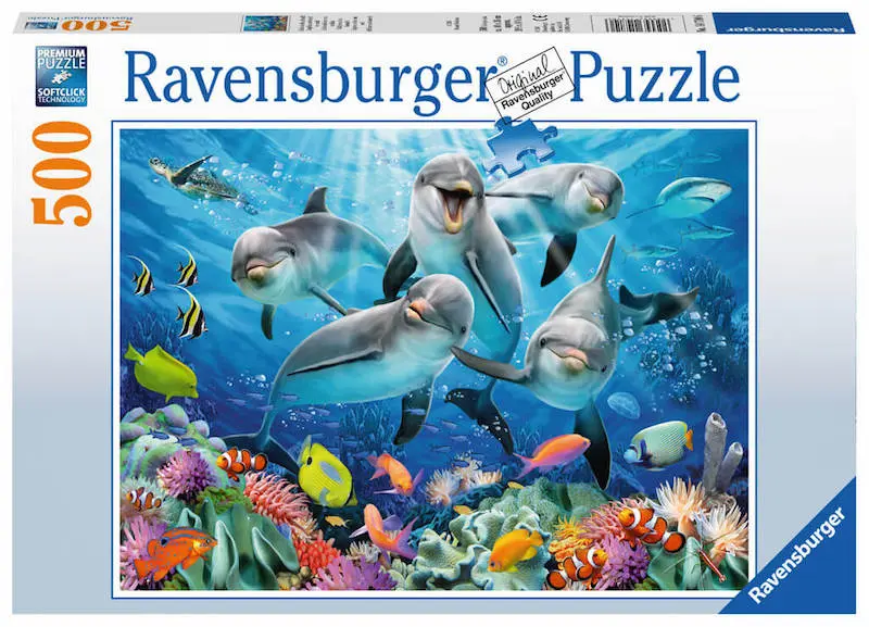 Puzzle Ravensburger - Delfines en el Arrecife 500 piezas