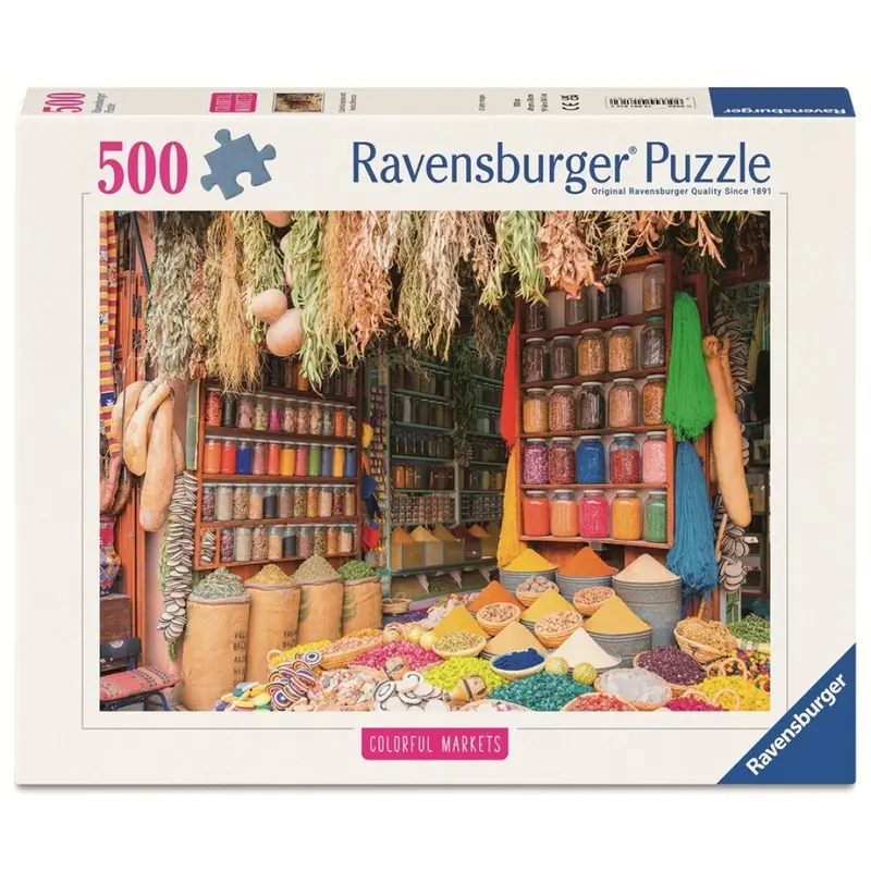 Puzzle Ravensburger - Especias y hierbas coloridas, Marruecos. 500 piezas
