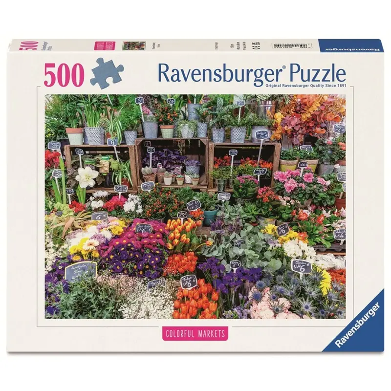 Puzzle Ravensburger - Mercado de Flores, Francia. 500 piezas