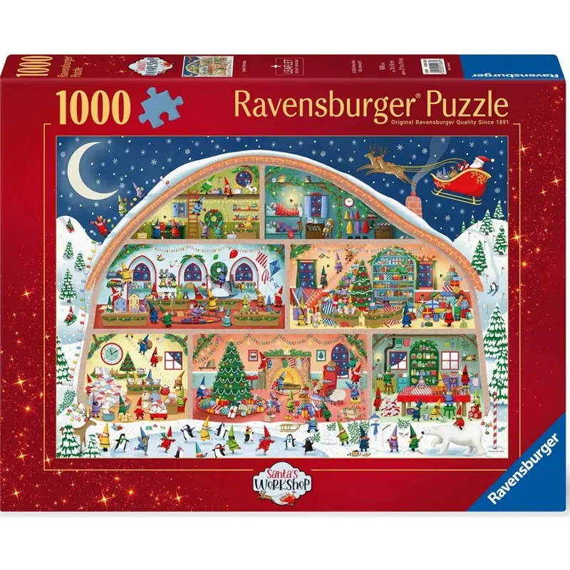 Puzzle Ravensburger - Taller de Papá Noel. 1000 piezas