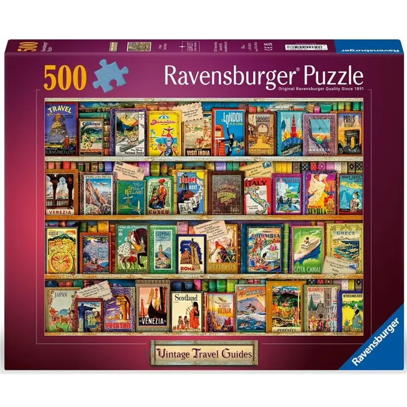 Puzzle Ravensburger - Viajes Vintage. 500 piezas
