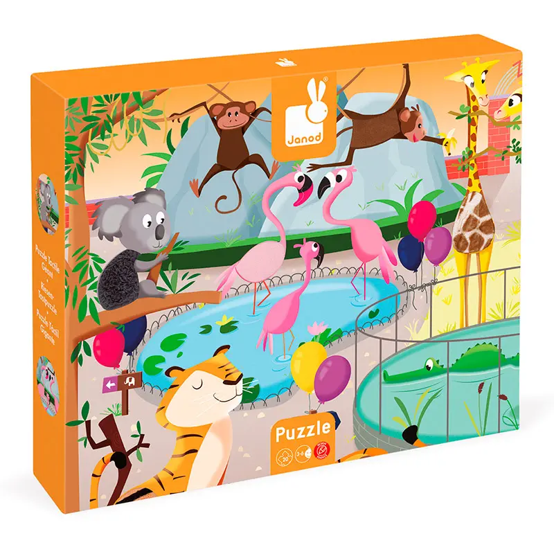 Puzzle táctil gigante en el zoo