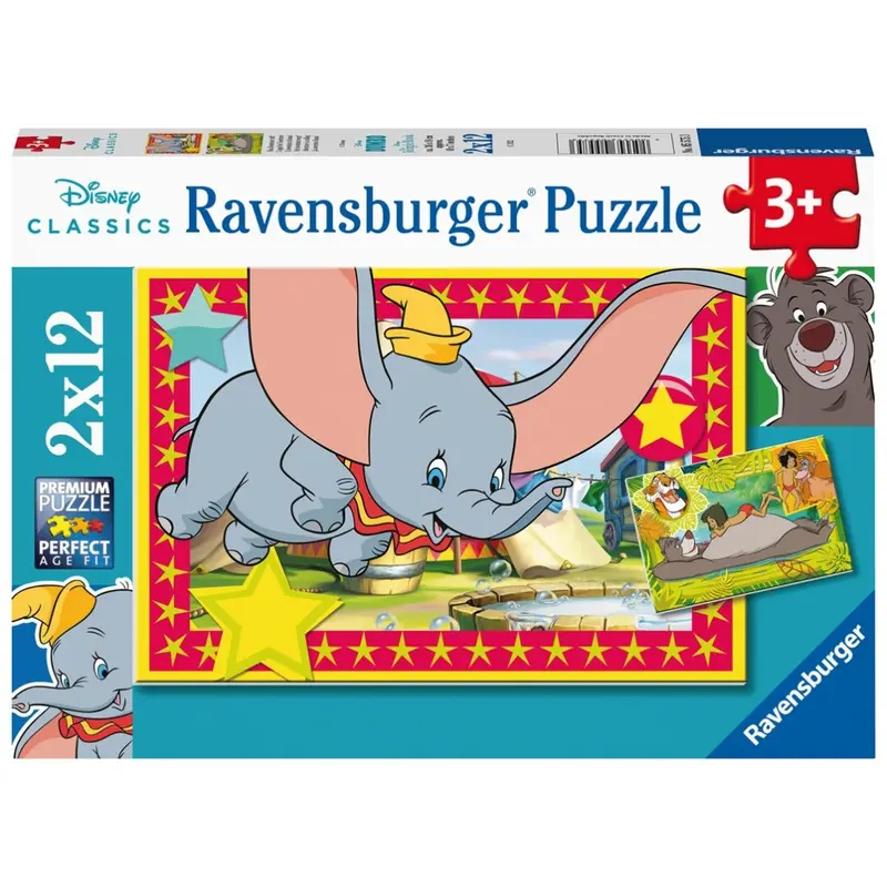 Puzzles Ravensburger - Disney Classics. 2x12 piezas