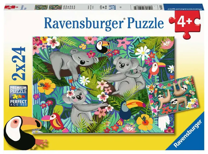 Puzzles Ravensburger - Koalas y Perezosos. 2x24 piezas
