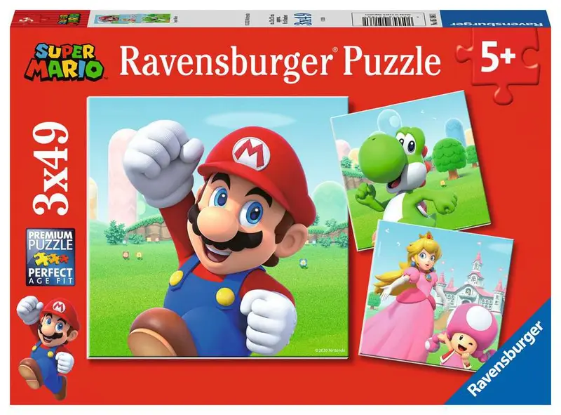 Puzzles Ravensburger - Mario. 3x49 piezas