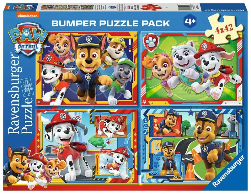 Puzzles Ravensburger - Patrulla Canina. 4x42 piezas