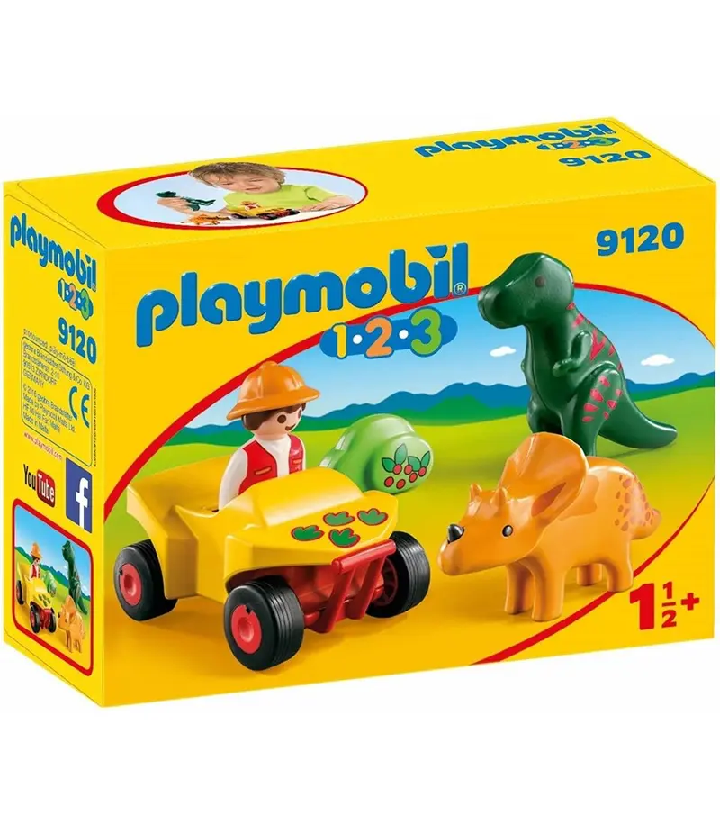Quad con Conductor y Dinosaurios - Playmobil 1.2.3 - 9120