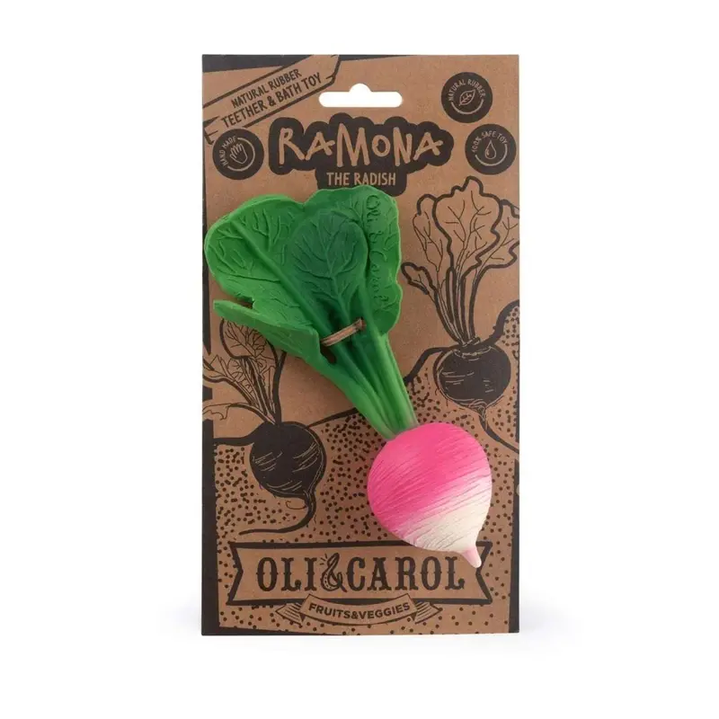 Ramona the Radish Mordedor Sensorial de Caucho Natural