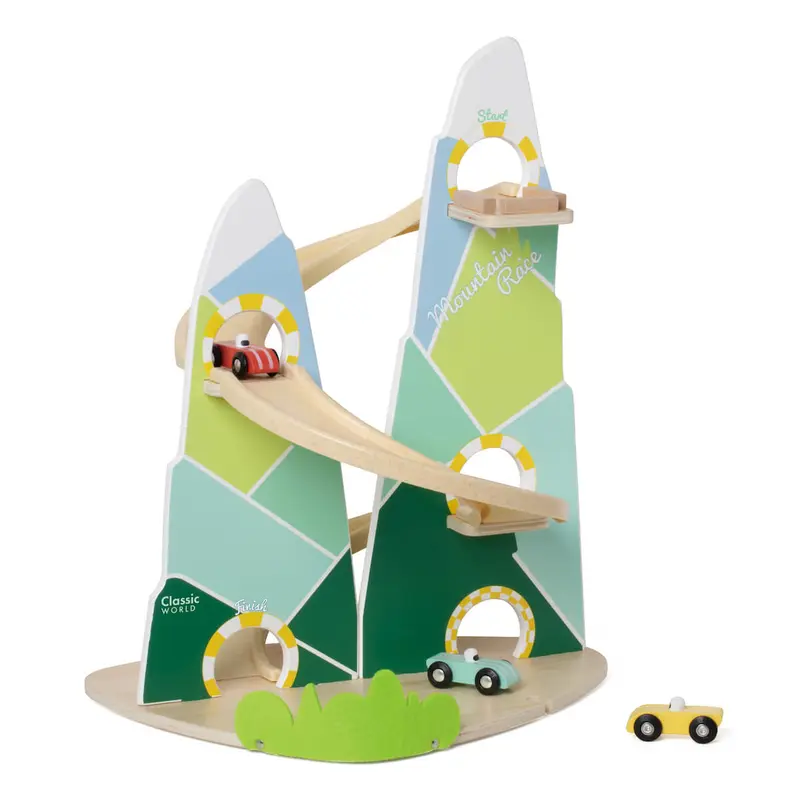 Rampa de coches de madera Mountain Race