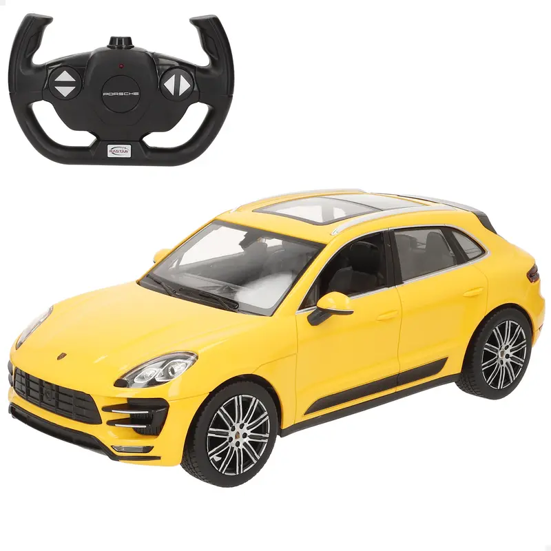 RASTAR Coche teledirigido Porsche Macan Turbo amarillo 1