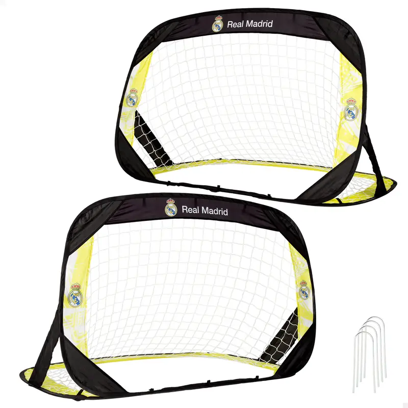 Real Madrid Set 2 porterías fútbol pop-up 120x80x80 cm