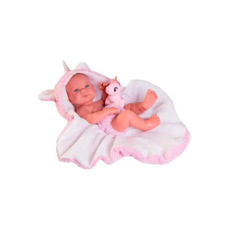 Recién Nacida Nica con capa y peluche unicornio (50086)
