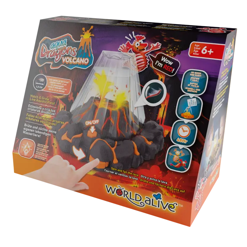 RED Aqua Dragons - Volcano Tank with Flickering Lava LED Light up Base